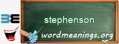 WordMeaning blackboard for stephenson